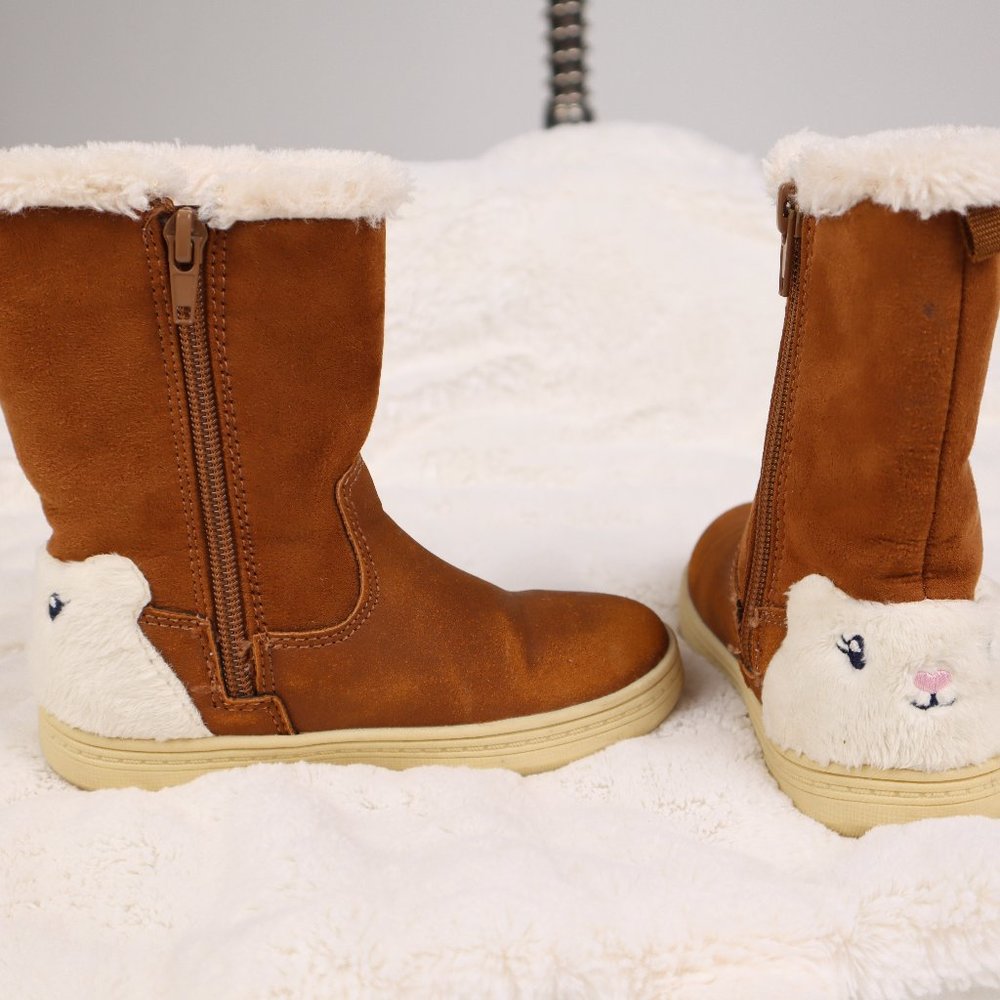 Carter's Brown Suede Winter Boots w Sherpa Interior Snow Bunny Ugg Style Size 9